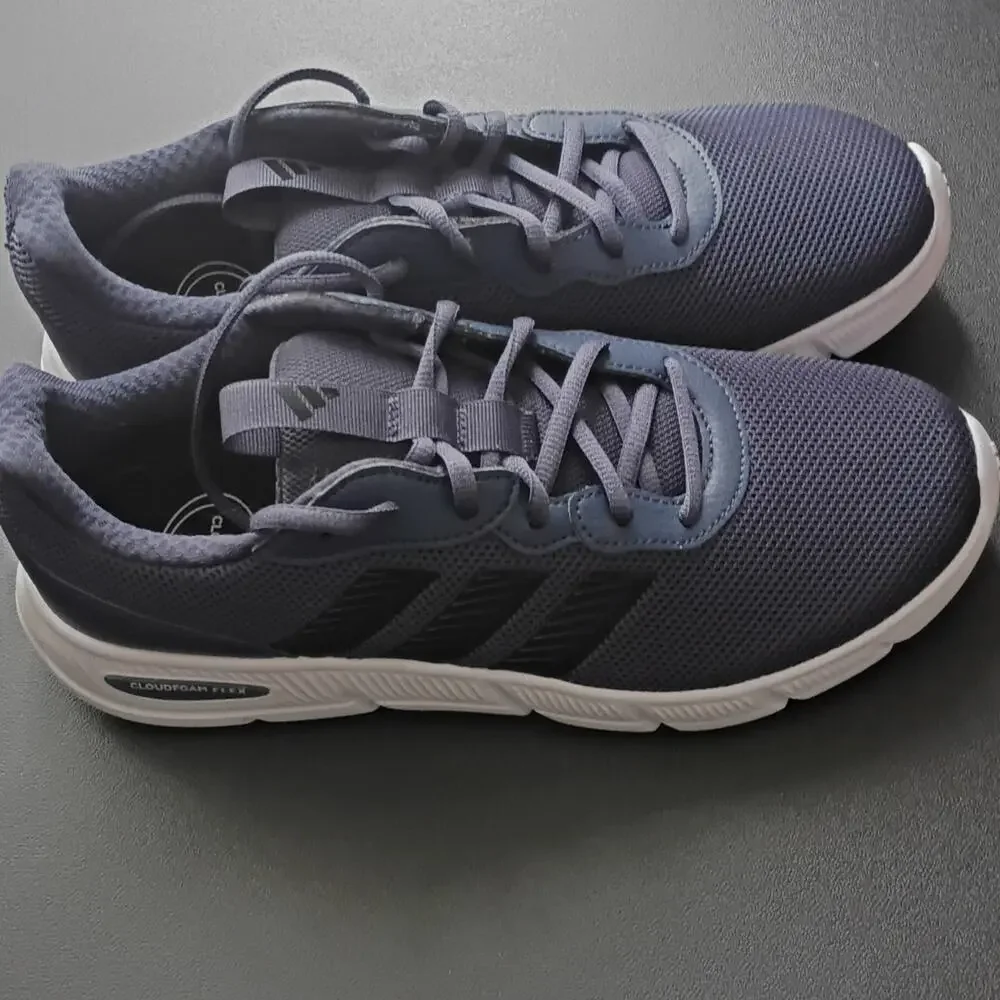 adidas Men’s Blue Low Top Mesh Lace-Up Cloudfoam Athletic Sneakers